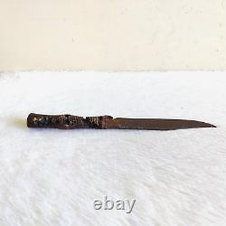 Dague de combat à lame droite en fer fait main vintage du 19e siècle avec manche en corne KN35