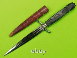 Dague de combat antique française italienne du 19ème siècle avec fourreau
