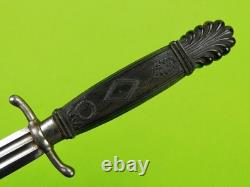 Dague de combat antique française italienne du 19ème siècle avec fourreau