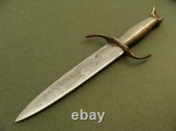 Dague de combat dragon à pommeau poing allemand de la Seconde Guerre mondiale vintage