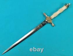 Dague de combat gravée de la marine néerlandaise de la Seconde Guerre mondiale, fabriquée en Allemagne
