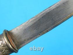 Dague de combat indonésienne antique du 19e siècle avec fourreau