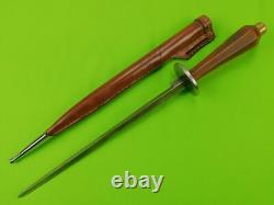 Dague de combat ronde en style médiéval sur mesure vintage des États-Unis avec étui