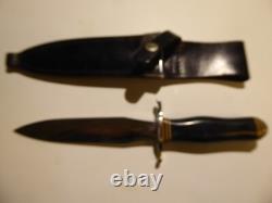 Dague de combat sur mesure des années 1970, fabriquée en Oregon, États-Unis, par Ralph Prouty, avec catalogue