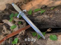 Dague de survie artisanale personnalisée en acier au carbone, couteau de chasse et de camping