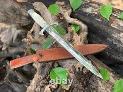 Dague de survie artisanale personnalisée en acier au carbone, couteau de chasse et de camping