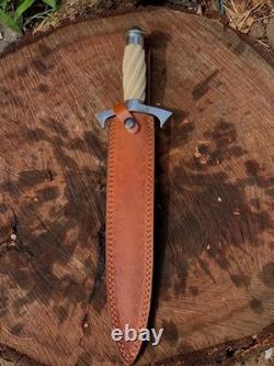 Dague de survie artisanale personnalisée en acier au carbone, couteau de chasse et de camping