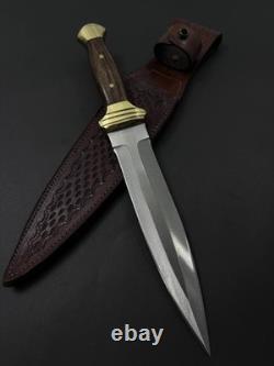 Dague de survie en acier carbone fait main sur mesure, couteau de chasse, couteau de camping