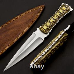 Dague en acier D2 pleine soie RaB faite à la main, EDC, de botte, couteau de survie et de chasse