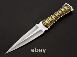 Dague en acier D2 pleine soie RaB faite à la main, EDC, de botte, couteau de survie et de chasse