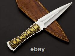 Dague en acier D2 pleine soie RaB faite à la main, EDC, de botte, couteau de survie et de chasse