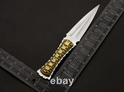 Dague en acier D2 pleine soie RaB faite à la main, EDC, de botte, couteau de survie et de chasse
