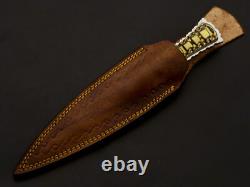 Dague en acier D2 pleine soie RaB faite à la main, EDC, de botte, couteau de survie et de chasse