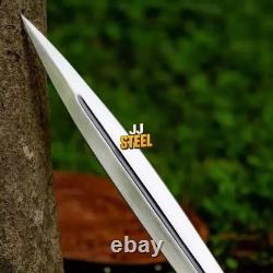 Dague en acier au carbone faite main sur mesure pour survie, chasse, combat, bataille, machette épée