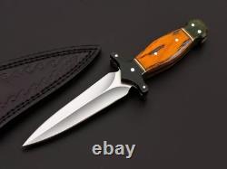 Dague sur mesure en acier D2 ASS, couteau de survie, de combat, de chasse avec étui
