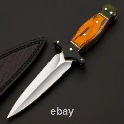 Dague sur mesure en acier D2 ASS, couteau de survie, de combat, de chasse avec étui