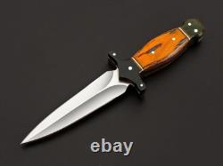Dague sur mesure en acier D2 ASS, couteau de survie, de combat, de chasse avec étui