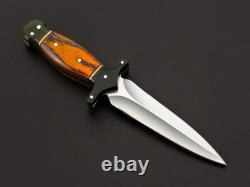 Dague sur mesure en acier D2 ASS, couteau de survie, de combat, de chasse avec étui