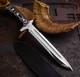 Dague Tactique De Combat En Acier D2 Fabriqu&eacute;e &agrave; La Main Sur Mesure Avec &eacute;tui En Cuir