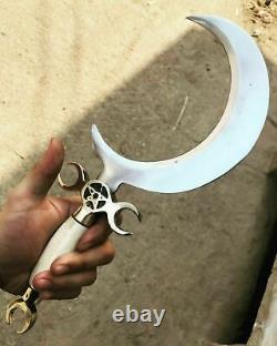 Ensemble De 2 Pcs - Handmade Crescent Moon Dagger Rituel Athame Boleine Snake Knife