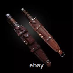 Ensemble de 2 poignards Arkansas Toothpick faits à la main, couteau de chasse à double tranchant en acier D2