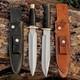 Ensemble De Dague De Chasse Et Couteau Bowie Faits Main Sur Mesure En Acier D2, Manche En Micarta, Avec &eacute;tui
