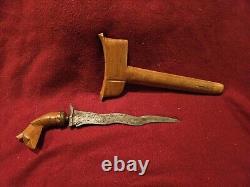 Épée dague de combat antique des Moro Kalis des Philippines