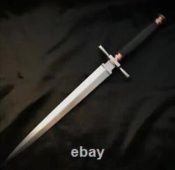 Épée dague en acier D2 faite sur mesure et à la main avec fourreau en cuir magnifique