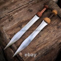 Épée de combat Gladius romain de chasse en acier J2 forgé à la main de qualité supérieure, 2 pièces