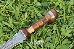 Épée de guerrier dague en acier de Damas fabriquée sur mesure, Gladius romain historique