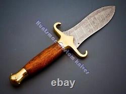 Fabriqué Sur Mesure En Acier Forgé Damas Dagger Medieval Avecwenge Wood Grip & Brass Garde