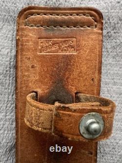 Fink Leather Shops Poignard de combat à lame fixe, pointe lance en acier, soie pleine