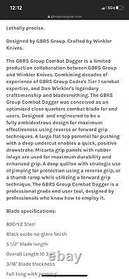 Gbrs Group X Winkler Knives Combat Dagger Noir