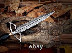 HUNTEX Dague Viking superbe avec lame damassée fabriquée à la main et poignée en résine Slek <br/>