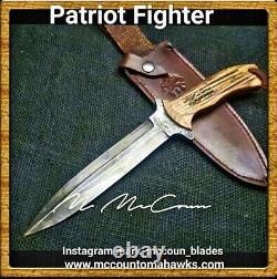 Hand Made 1095 Patriot Fighting Dagger Knife Par Mark Mccoun