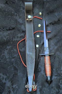 Handmade D-2 Acier Britannique Commandant Tactique Montant Dagger Knife Avec Sheath