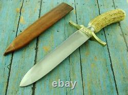 J. M. Walsh W-s Nc USA Hand Made Stag Combat Fighting Dagger Bowie Couteaux Couteau