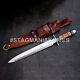 John Henry Hand Forged D2 Acier Hunting Dagger Knife-stacked Leather & Resin