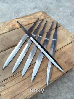 Lame de poignard en acier au carbone haute qualité forgée à la main, pleine tang de 15,75 pouces, vide pour combat.