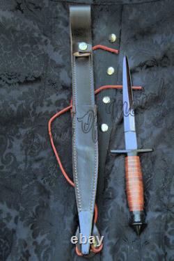 Lom Handmade D-2 Acier Britannique Commandant Tactique Montant Dagger Knife Avec Sheath