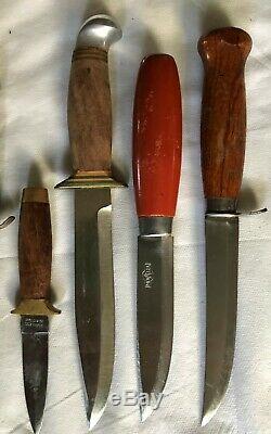 Lot 6 Couteaux Avec Gaine 2 Honing Steelmora Suède Taico Japon Pakistan Dagger
