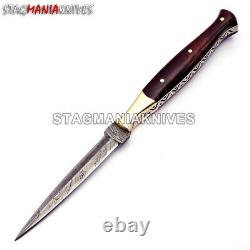 Lot De 10 Poignées D'acier Damascus Fabricant Plein Tang Hunting Dagger Knife-wood Handle