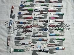 Lot De 25 7 Inch Handmade Damascus Acier Skiner Knife Wood+dont La Chaîne Sans La Chaîne