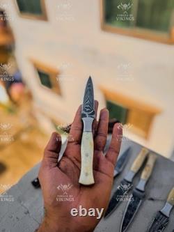 Lot de 20 couteaux à lame fixe en acier Damas faits main, dagues de botte, pleine longueur.