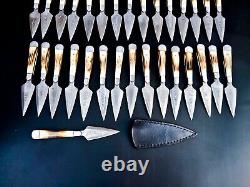 Lot de 50 pièces de couteaux de chasse faits à la main à lame damas forgée à la main - Couteau de chasse Bozam Dagger Knive