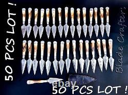 Lot de 50 pièces de couteaux de chasse faits à la main à lame damas forgée à la main - Couteau de chasse Bozam Dagger Knive