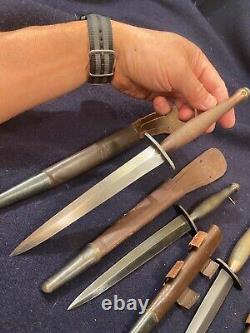 Lot de 6 couteaux de combat originaux WW2 Wilkinson SAS Fairbairn Sykes SOS FS Fighting Knife Dagger