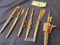 Lot de 6 couteaux de combat originaux WW2 Wilkinson SAS Fairbairn Sykes SOS FS Fighting Knife Dagger