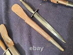 Lot de 6 couteaux de combat originaux WW2 Wilkinson SAS Fairbairn Sykes SOS FS Fighting Knife Dagger