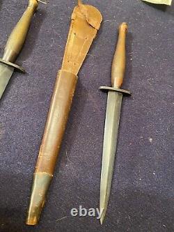 Lot de 6 couteaux de combat originaux WW2 Wilkinson SAS Fairbairn Sykes SOS FS Fighting Knife Dagger